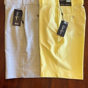 Walter Hagen Men's Perfect 11 Tonal Plaid 10" Golf Shorts 2 Pair
